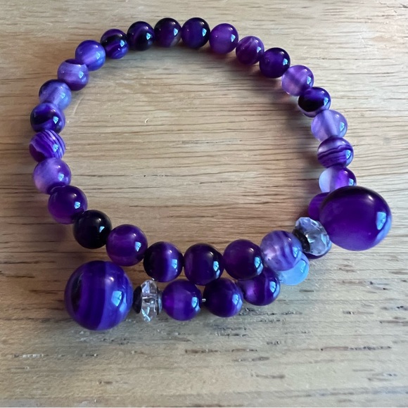 Easy On Agate Crystal Stone Stone Bracelets - Picture 2 of 4